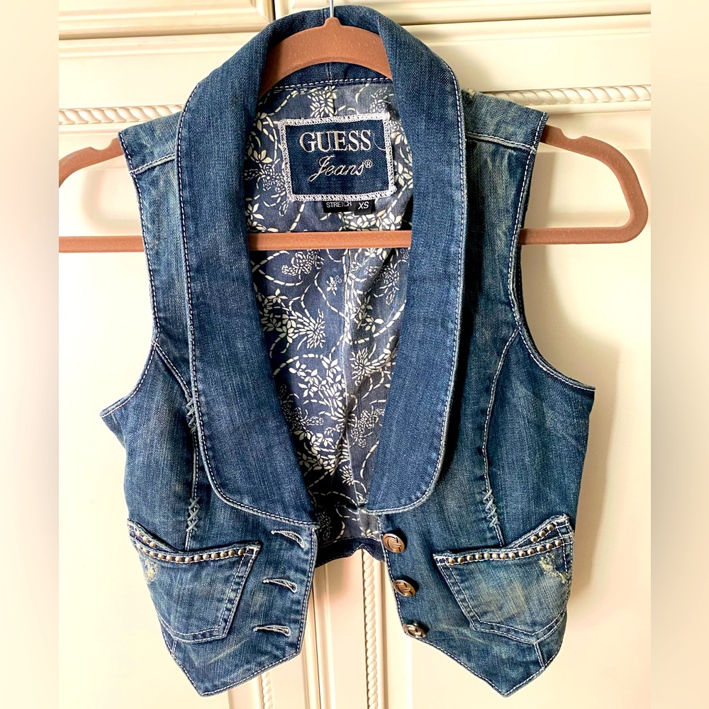 Guess Jeans Denim Vest, Size XS